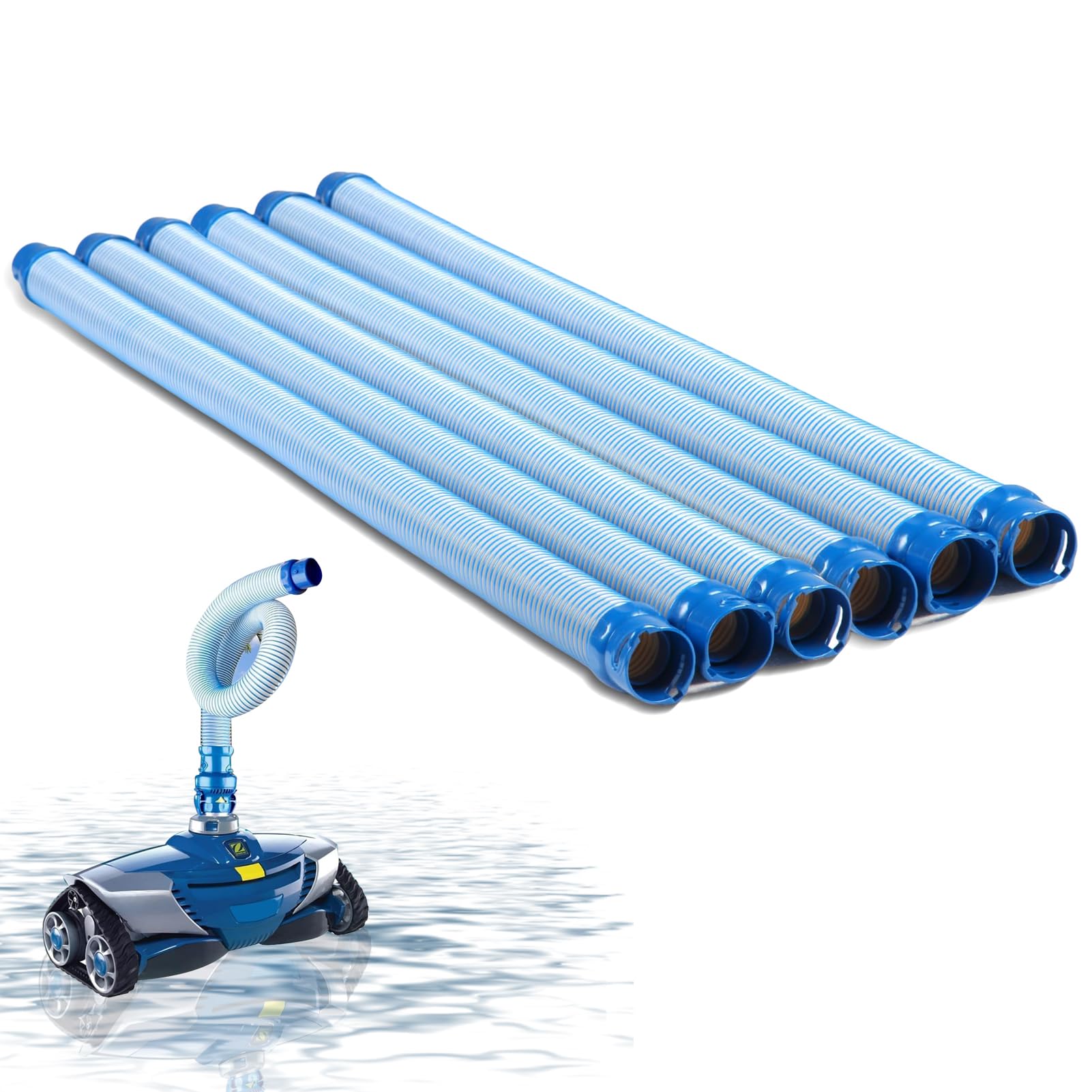 6 PCS Pool Cleaner Hose for X7 T3 T5 MX6 MX8, 39 in Swimming Pool Vacuum Hose Replacement Kit, R0527700 X38210S Twist Lock MX6 Replacement Parts