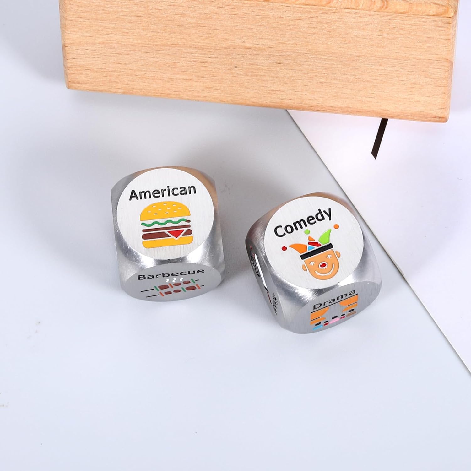 2 Year Anniversary Wedding Gift for Him Her 2PCS Food Dice Adult Men Easter Gifts to My Husband Gifts Movie Night Supplies for Wife Gag Gift for Adults Funny Date Night Dices Wedding Registry Ideas