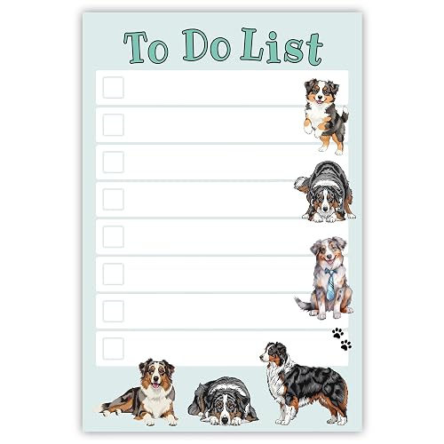 Australian Shepherd Kawaii Sticky Notepad to Do List | Dog