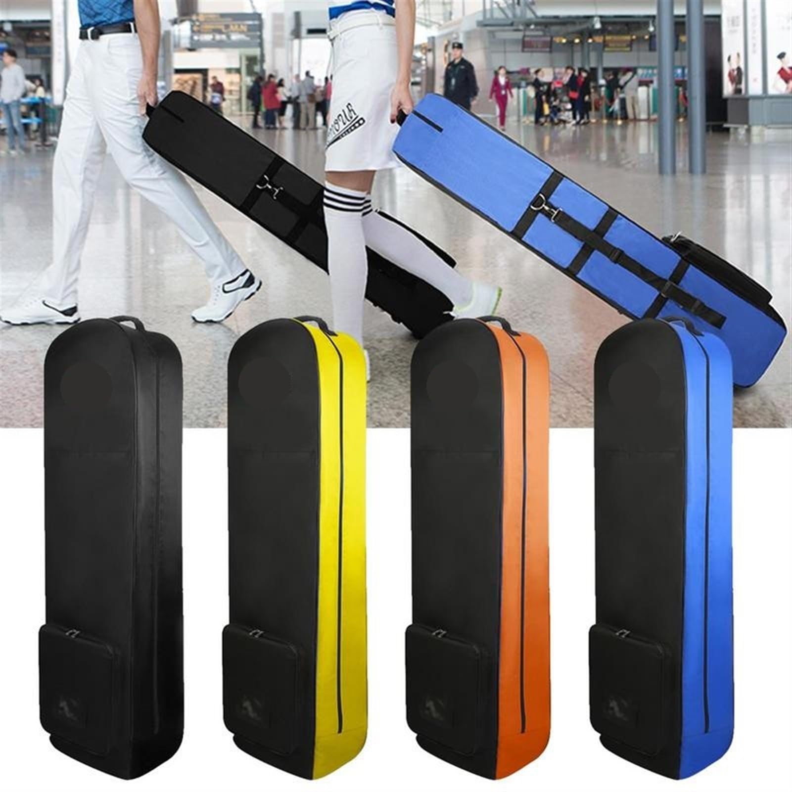 Golf Reisetasche Reise-Golftaschen mit Rädern for Fluggesellschaften Faltbare Luftfahrttasche aus Nylon Strapazierfähige Golfschlägertaschen Aufbewahrungstasche for Golfzubehör Golf Travel Bag(ColorC)