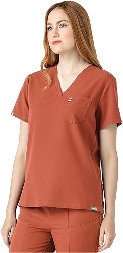 Miniatura 2 de Mediclo Sal Essential - Camiseta médica para mujer, respetuosa con el medio ambiente, sostenible, con cuello en V, bolsillo en el pecho, ropa de