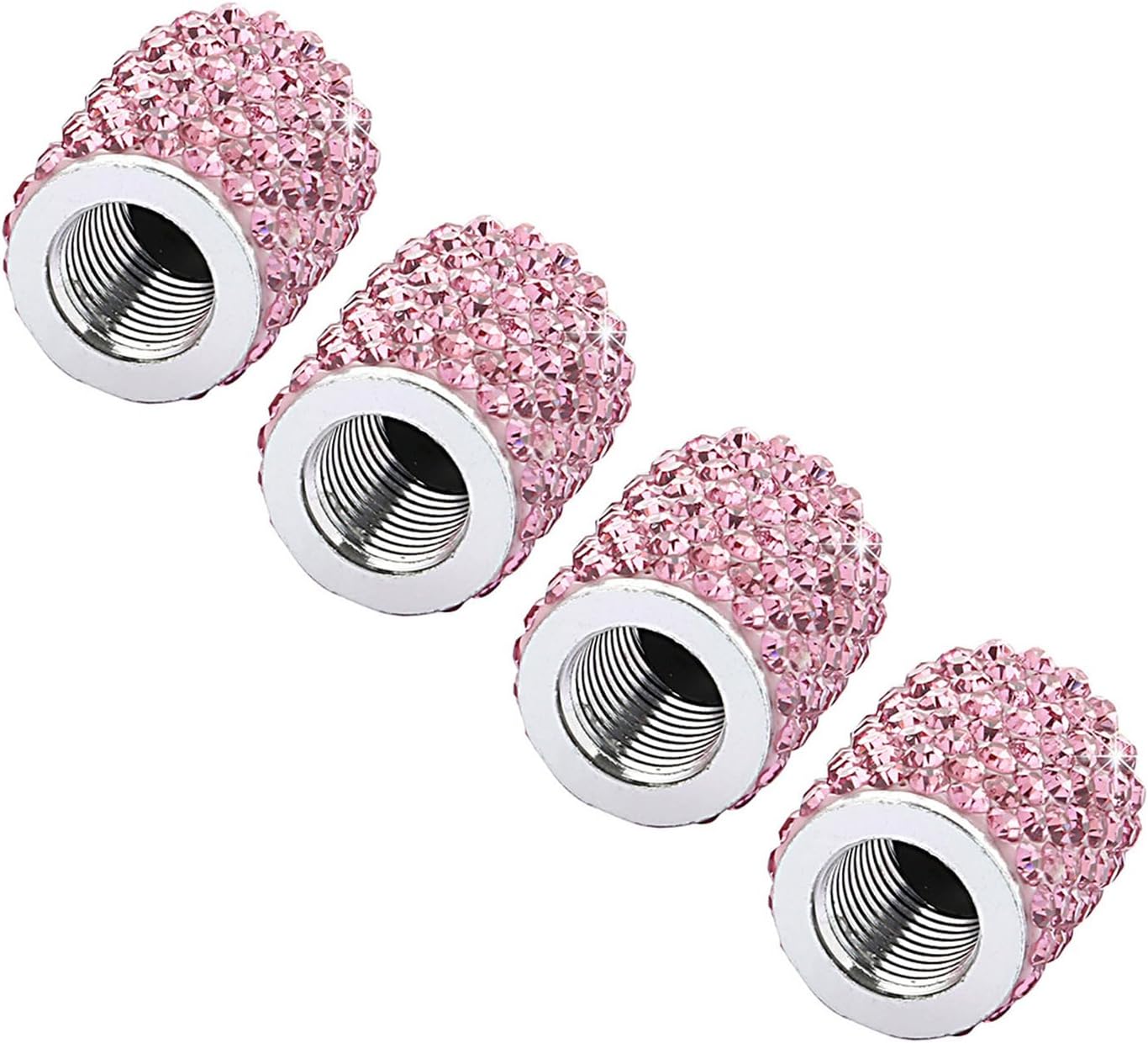 4 Tapas de Válvula para Neumáticos con Rhinestones Decorativas