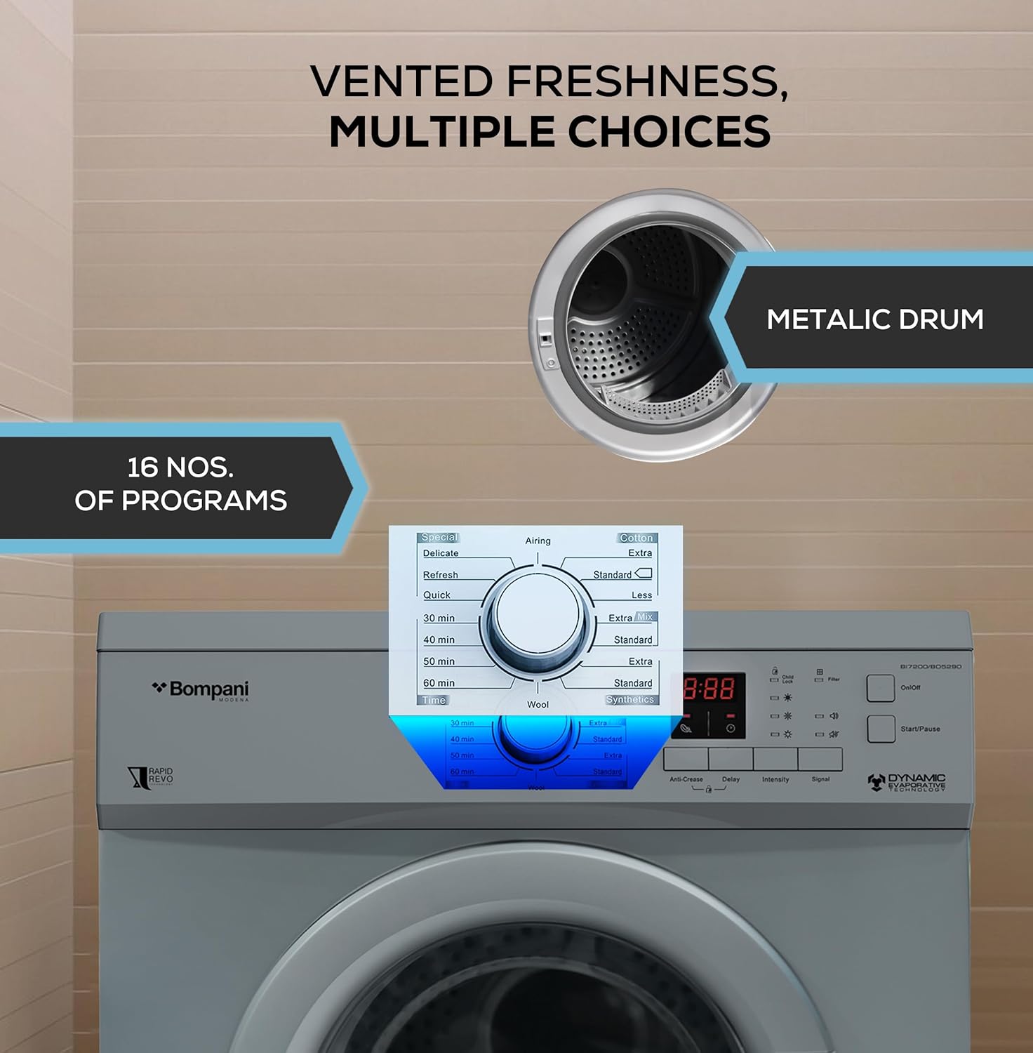 Bompani 7Kg Dryer White Model-BO5290UKBI7200