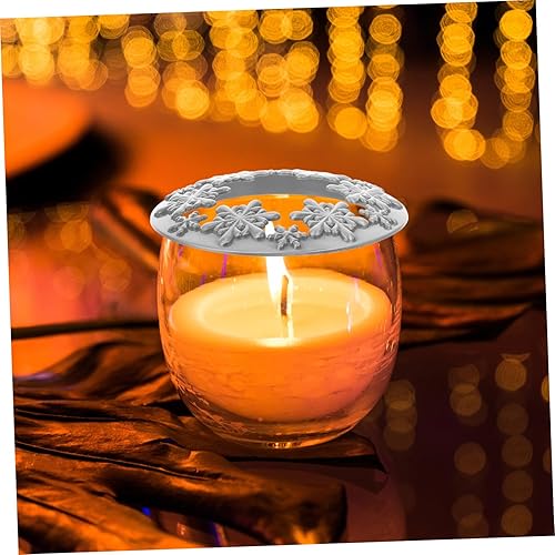 Miniatura 8 de COHEALI Cubierta inteligente Accesorios de aceite esencial, pantalla de metal, velas de Navidad, copo de nieve, tapas de velas, tapa de frasco,