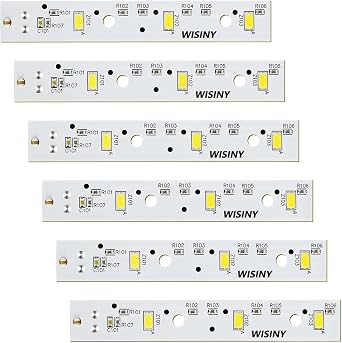 WISINY WR55X26671 LED Light Board for GE Refrigerator Led Replacement 6PCS | For GE Freezer Light Bulb Replacement, Replaces PS11767930, AP6035586, EAP11767930, 4468532