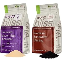 Worm Bliss 1 Qt + Myco Bliss Powder 200 g - Mycorrhizal Fungi Inoculant & Organic Worm Castings for Plants - Mycorrhizae for Plants - Earthworm Castings Organic Fertilizer - Mycorrhizal Inoculant