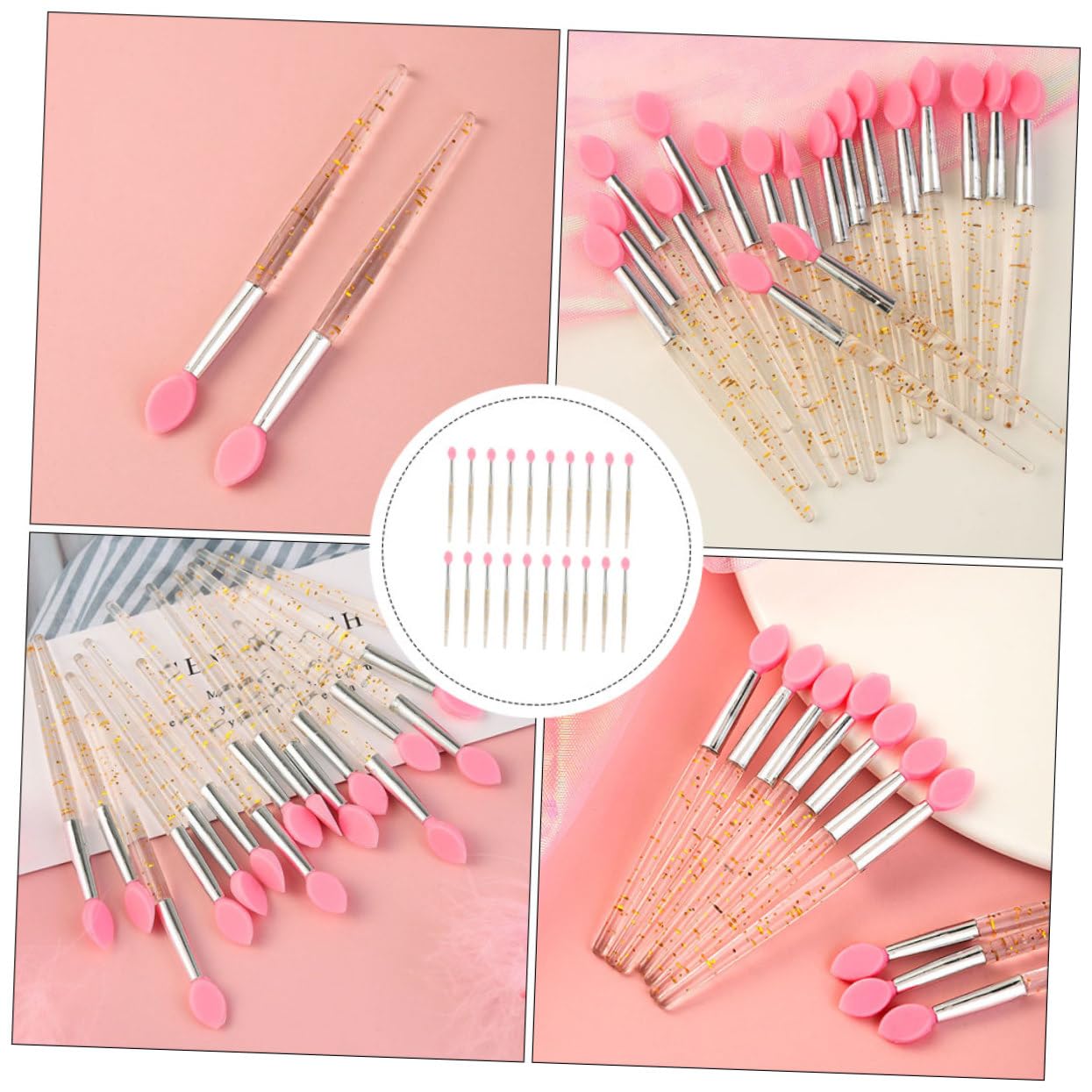 20pcs Silicone Lip Brush Applicator Portable Lip Makeup Brush Skin-friendly for Lipstick Eyeshadow