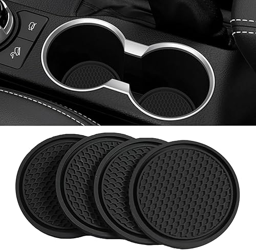 ijuicy 4 posavasos para automóvil, posavasos antideslizantes de 2.75 pulgadas, posavasos de silicona para automóvil, tapetes impermeables con forma
