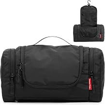 Hanging Toiletry Bag for Men & Women - Waterproof Nylon Travel Organizer Durable and Convenient for Care, Makeup & Shaving Accessories, Black