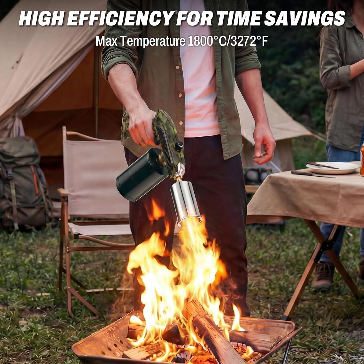 MR. COUNT Propane Torch Gun with Safety Lock, Adjustable Blow Torch Kitchen Cooking Torch for Sous Vide, Steak Searing, BBQ Grill, Charcoal Lighter, Campfire Starter (Propane Tank Not Included)