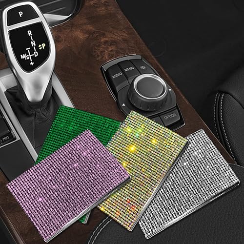 Miniatura 7 de Bling Bling - Tarjetero para tarjetas de visita de cristal brillante, de acero inoxidable, tarjetero de negocios, tarjeta de crédito, bolsillo para