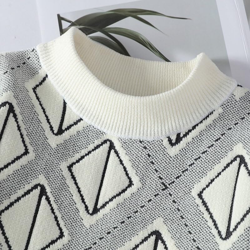 Men's Printing Sweater Round Neck Knitted Base Sweaters