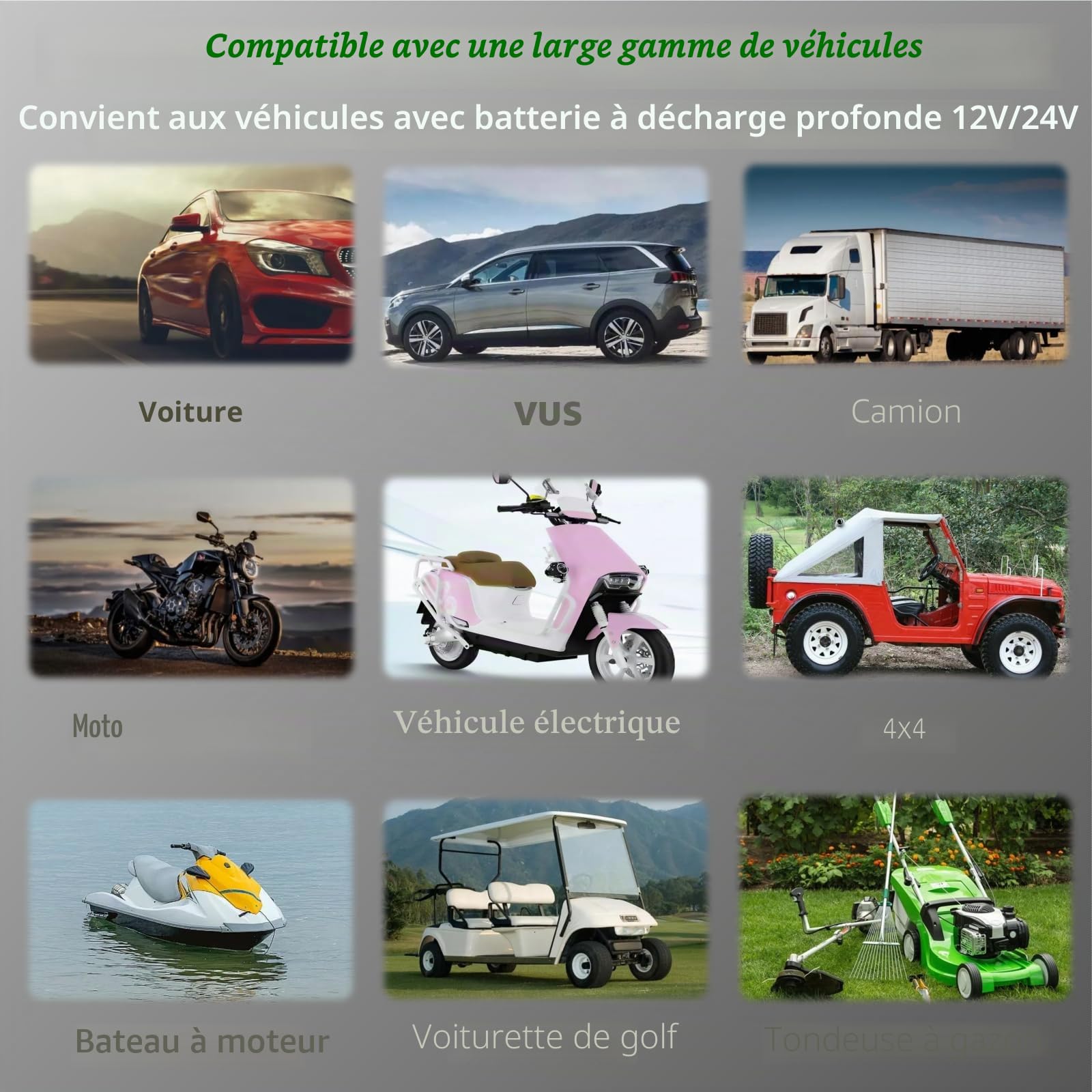P20 Chargeur Batterie Intelligent 12V/24V, Maintien 20A pour Voitures&Motos | Charge intelligente et entretien batterie pour véhicules,4 modes pour batteries Lithium, AGM, plomb et LiFePO4 avec écran LCD