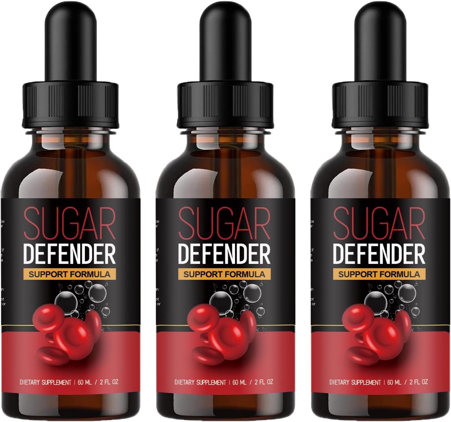 Defender Drops,Defender Liquid Supplement,Defender Supplement,for Sugar Energy Circulation Stability(3 Pack)