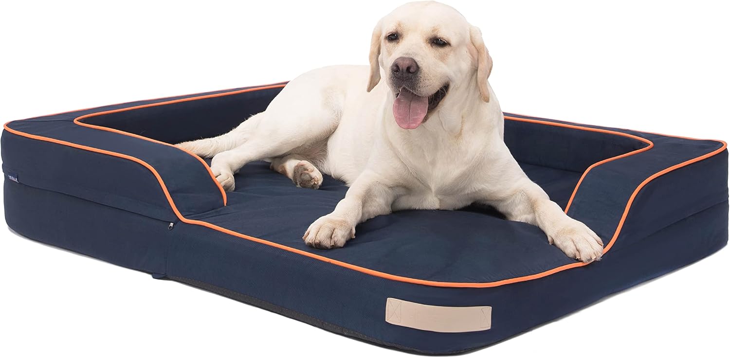 Pet Bed Orthopedic Dog beds for Large Dogs Dog Bed Memory Foam Orthopedic Dog Mat,with Waterproof Breathable Cover,Non-Slip Mat&Machine…