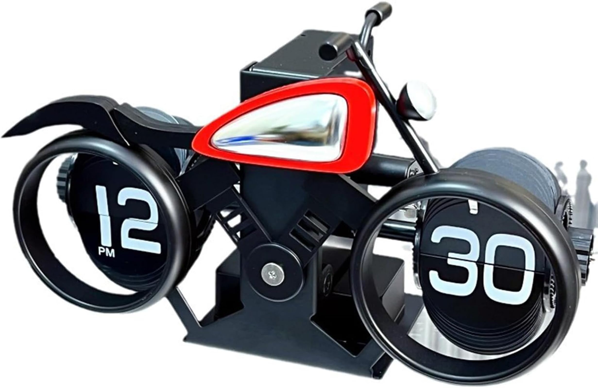 Adventurers Retro Motorcycle Flip Clock Creative Page-Turning Alarm Clock for Living Room Study Office or Caf Decor
