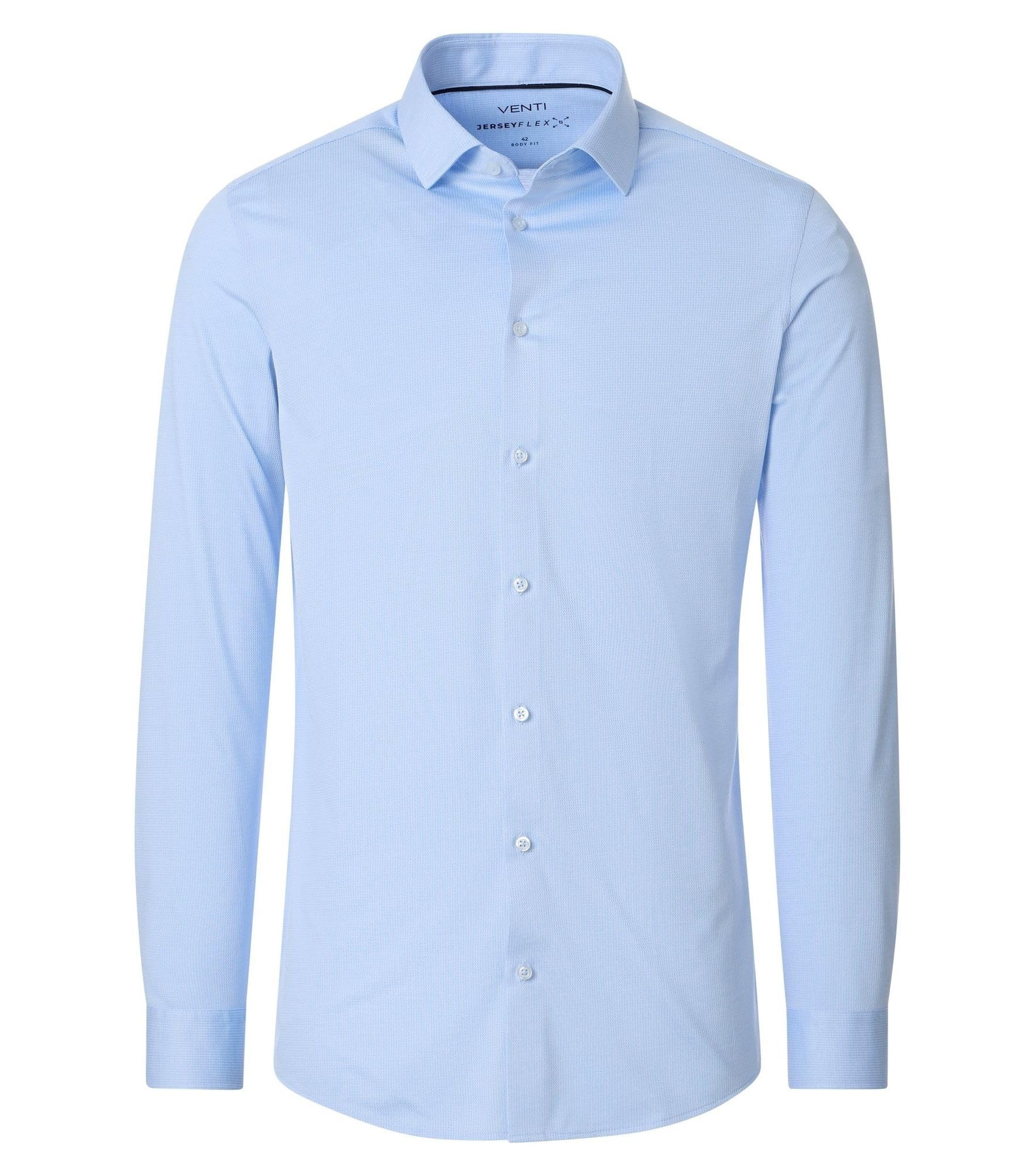 Venti - Modern Fit - Herren Langarm Hemd Jerseyflex (226110550), Größe:44, Farbe:Blau (100)