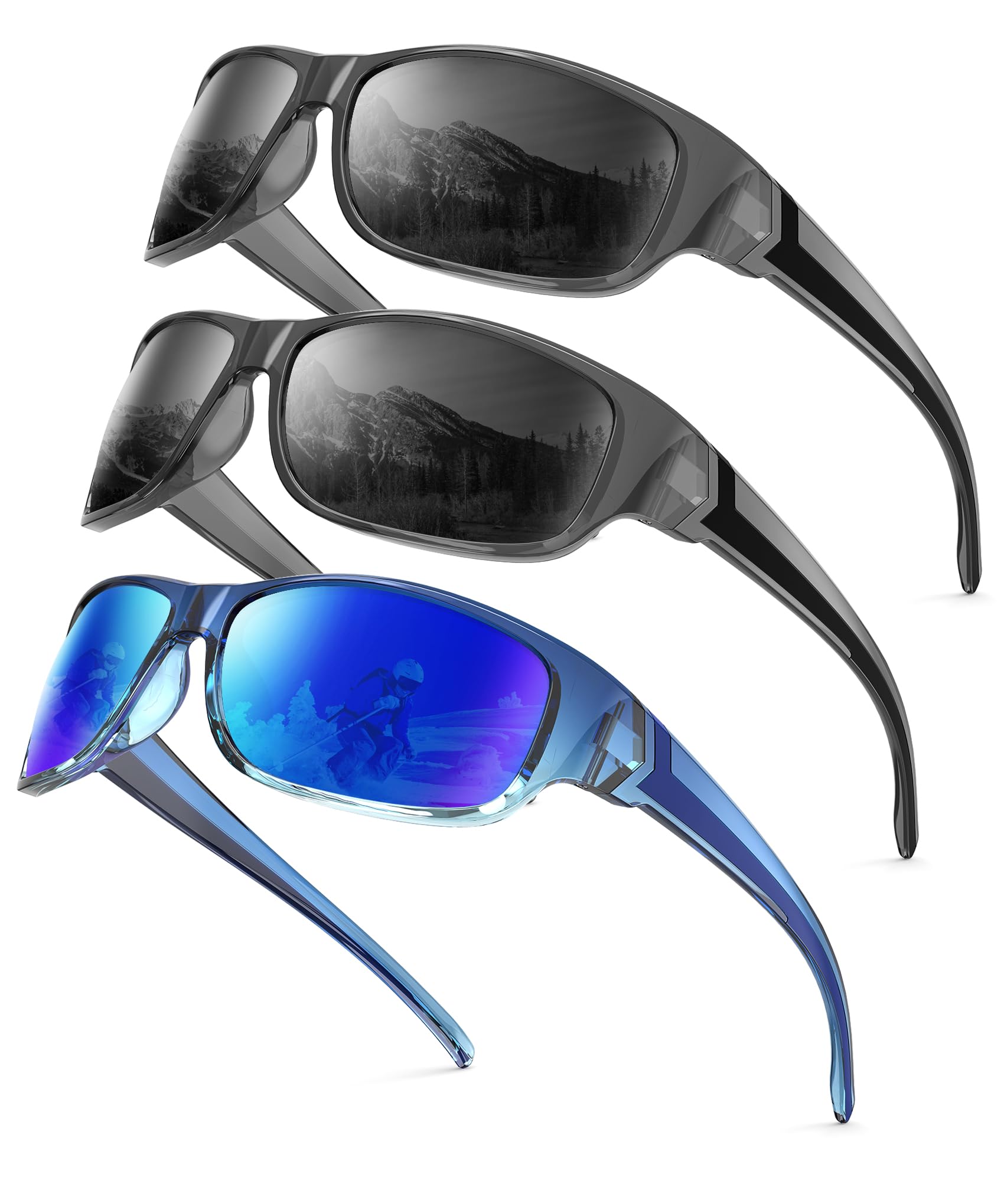 NSSIW Occhiali da sole polarizzati da uomo, sportivi, da uomo: occhiali da sole da donna, polarizzati, protezione UV400, per pesca, corsa, golf