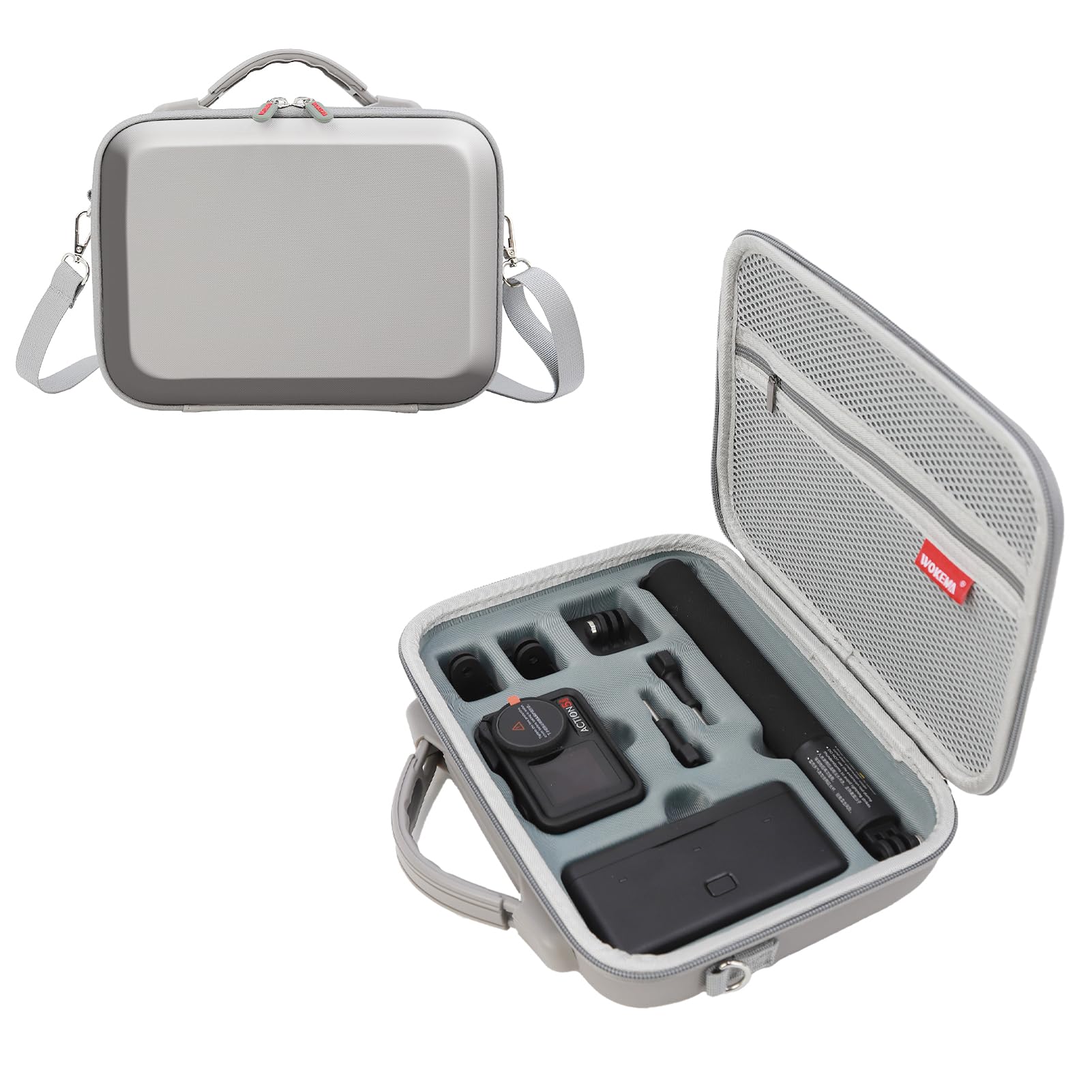 WOKEMA Father&I Osmo Camera 5 Pro Len Action 4 Action 3 Accessories&Adhesive Mount&Stick Thread Only Carry-ing Protective Case Hard Storage Bag Holder