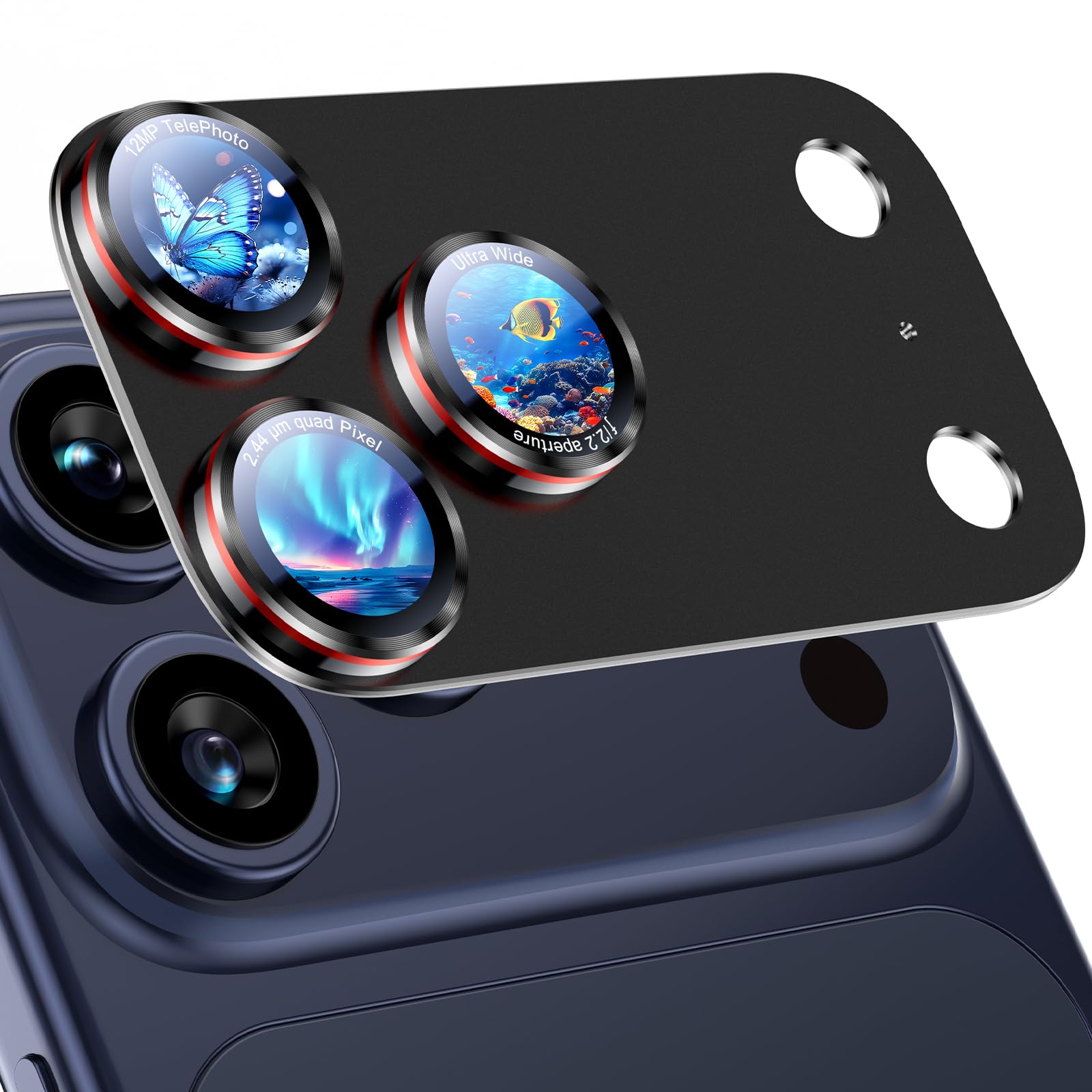 Uyiton for iPhone 17 Pro Max Camera Lens Protector, Metal Frame Glass Cover