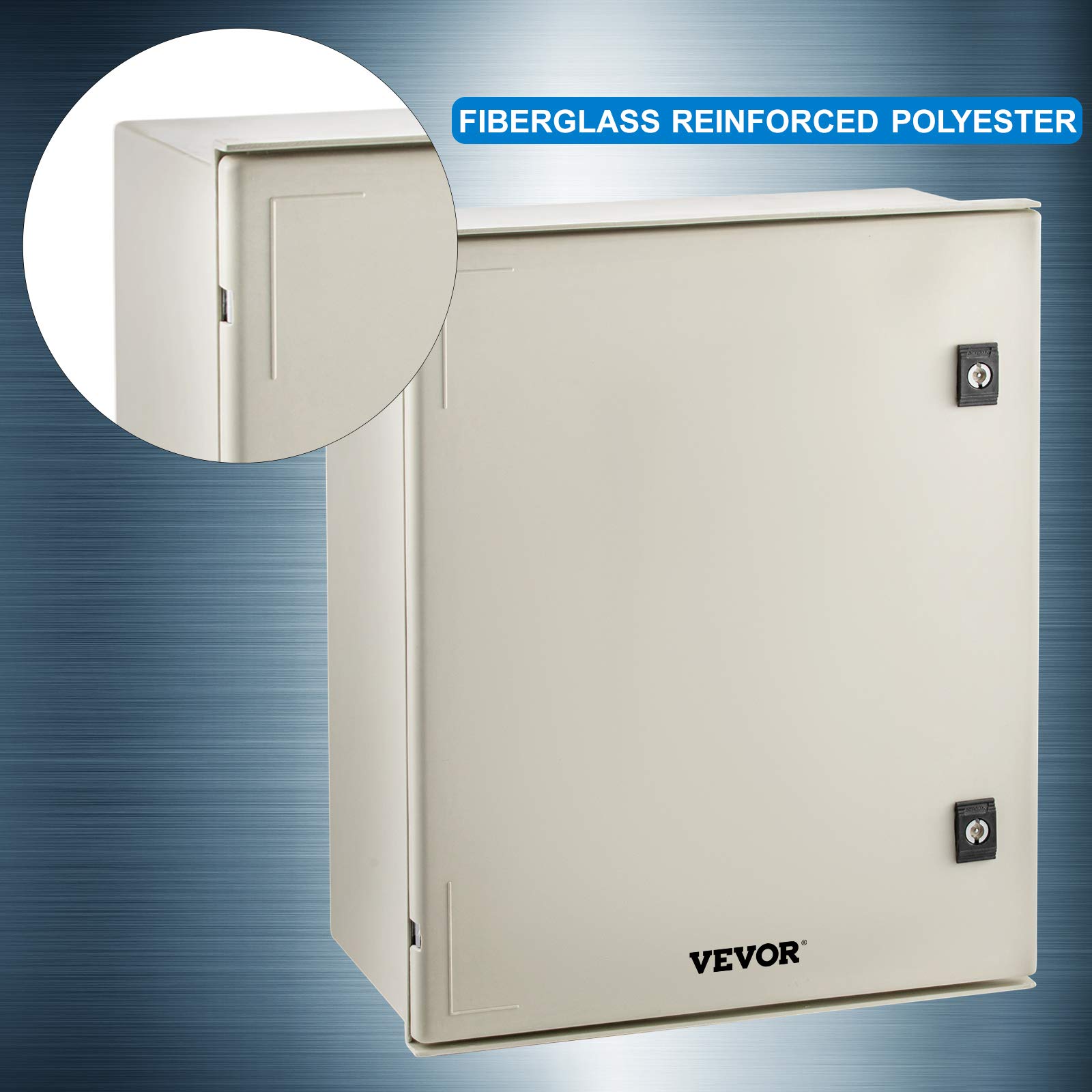 VEVOR NEMA Enclosure, 20 x 16 x 8 inches, NEMA 4X Fiberglass Steel