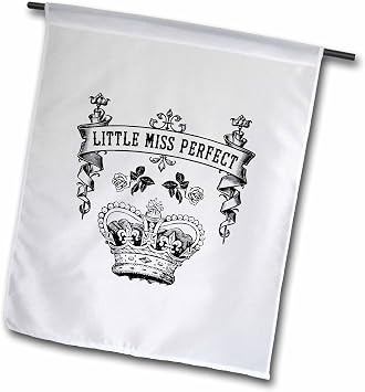 3dRose Little Miss Perfect- Ribbon with Crown 12 x 18 inch Garden Flag