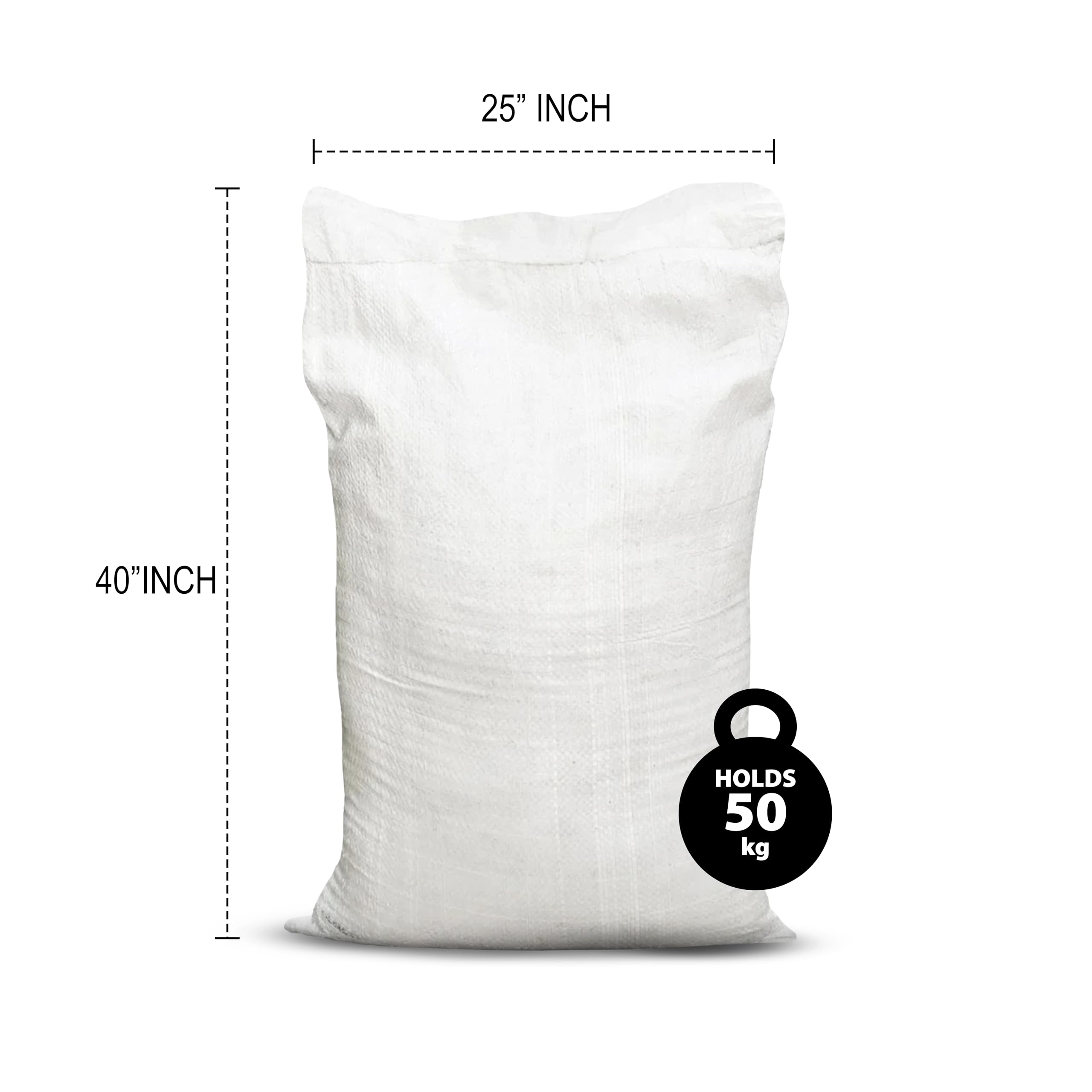 PRIMES DIY Sacchetti in polipropilene resistente con fodera, per rifiuti da giardino, extra large, in polipropilene e polipropilene, colore bianco, confezione da 15