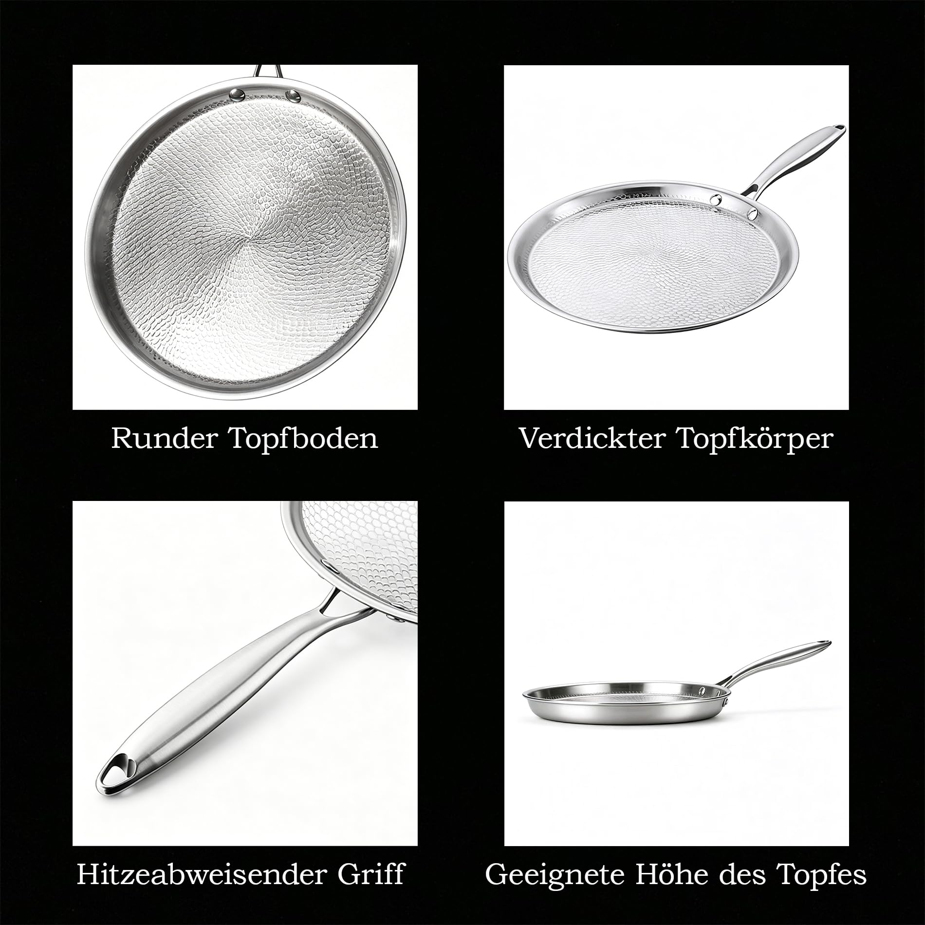 Generisch Titan Crepe Pfanne, Abnehmbarer Hitzeschutzgriff, Geeignet für Backofen und Spülmaschine sowie für alle Herdarten, Nicht enthalten PTFE und PFOA (26)
