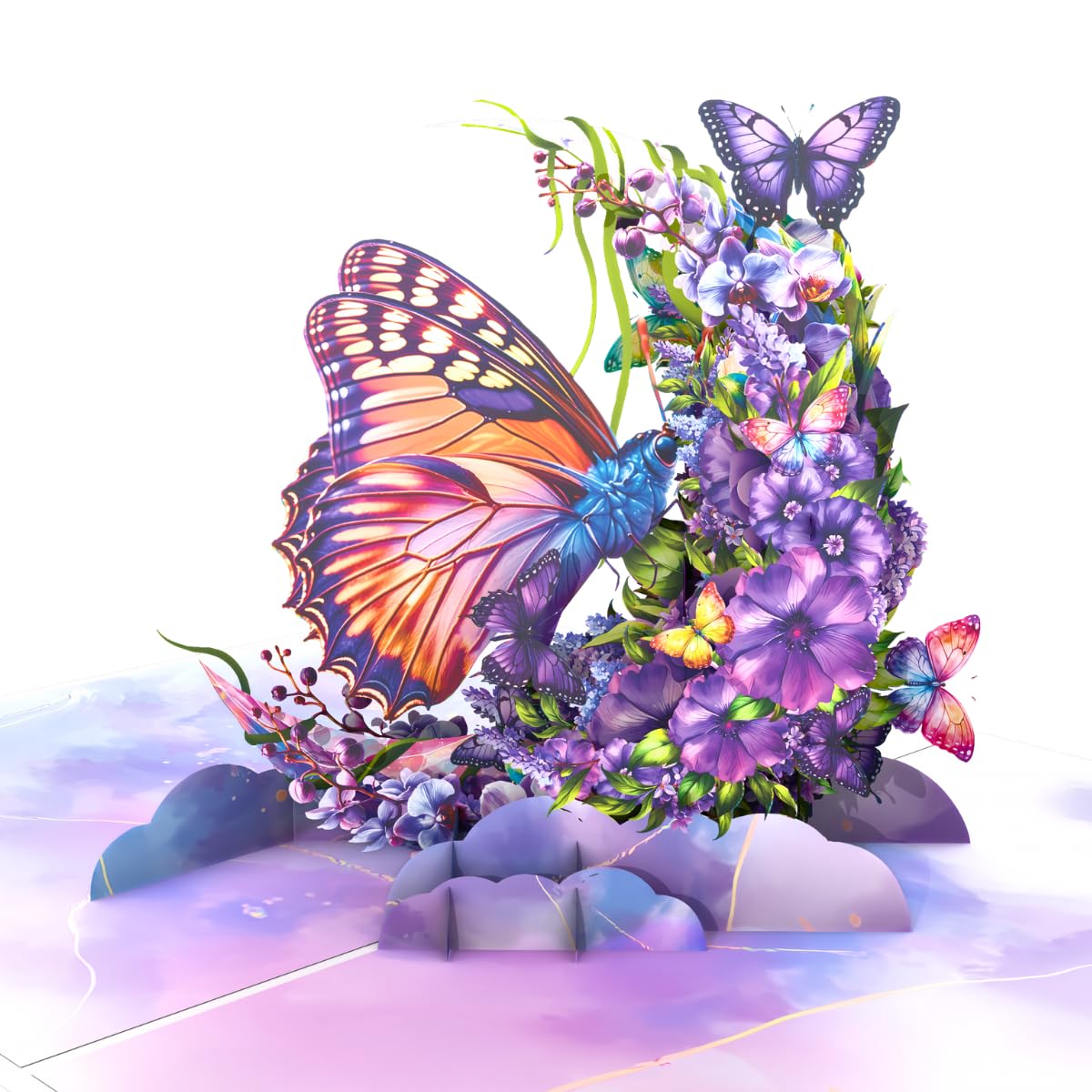 SENDAPOP Butterfly Birthday Card, Mothers Day Pop Up Card for Mom, Wife, Grandma, Pop Up Birthday Cards for Women, Purple Butterfly, 3D Greeting Cards
