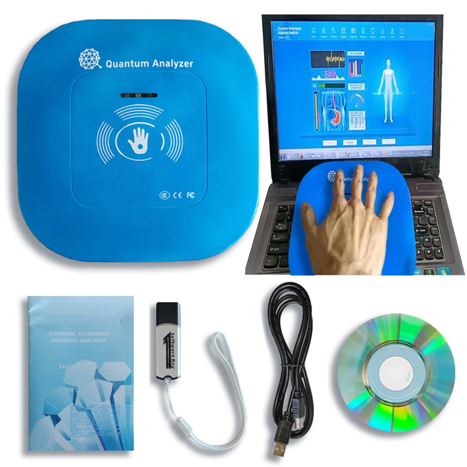 Qantum Analyzer - 52 Reports, Quantum Magnetic Resonance Analyzer, Hand Touch Quantum Body Analyzer for Sub-Health Test, Multi Language, Sub-health Body Detector for Travel Home