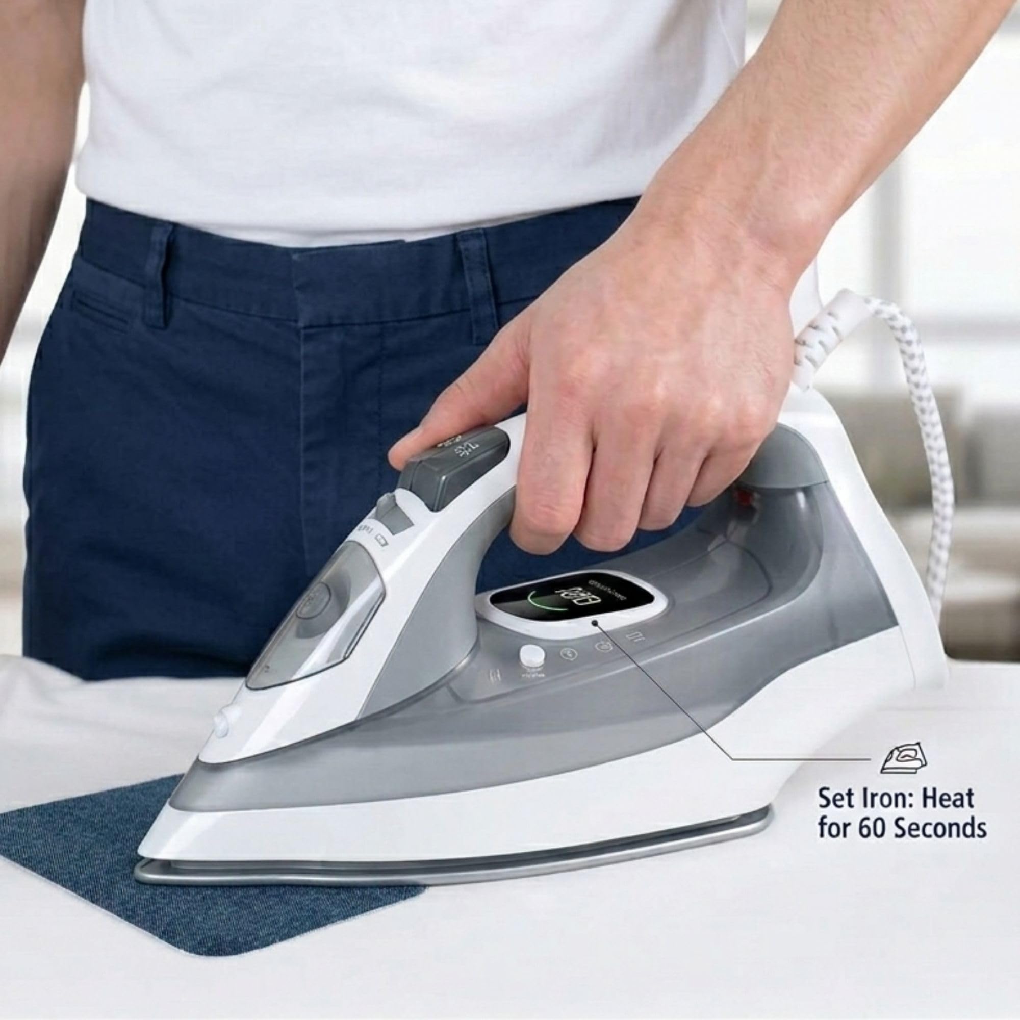 Johnson & Smith Rollo de hierro – 10 cm de ancho x 152 cm de largo para planchar para ropa, reparación de pantalones – Parches adhesivos de tela – Fácil de usar, resultado rápido, no necesita costura