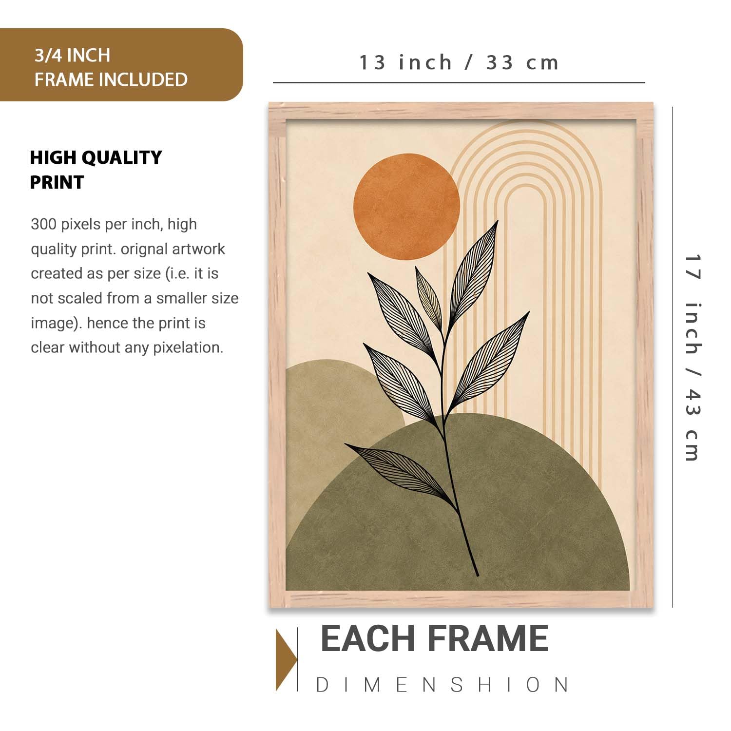 Bohemian Wall Art Set - 3 Framed Prints -2