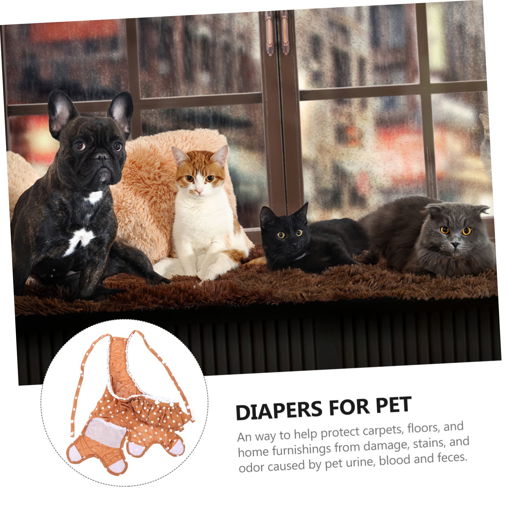 HOLIDYOYO 1Pc Pet Diaper for Female Dogs Breathable Sanitary Panties Comfortable Dog Physiological Skirt for Puppies Heat Protection