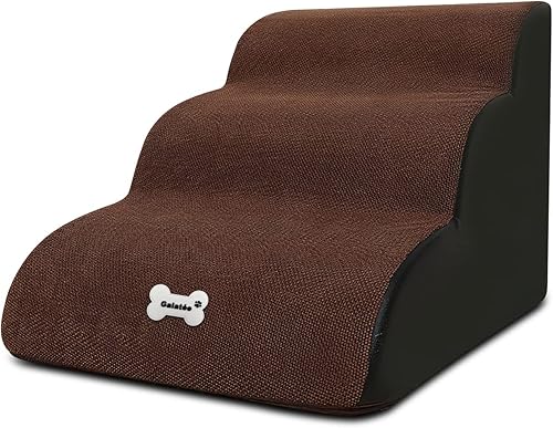Escaleras para mascotas, lavable y con funda con cremallera, rampa extraíble para mascotas, escaleras de espuma de alta densidad para perros, 3