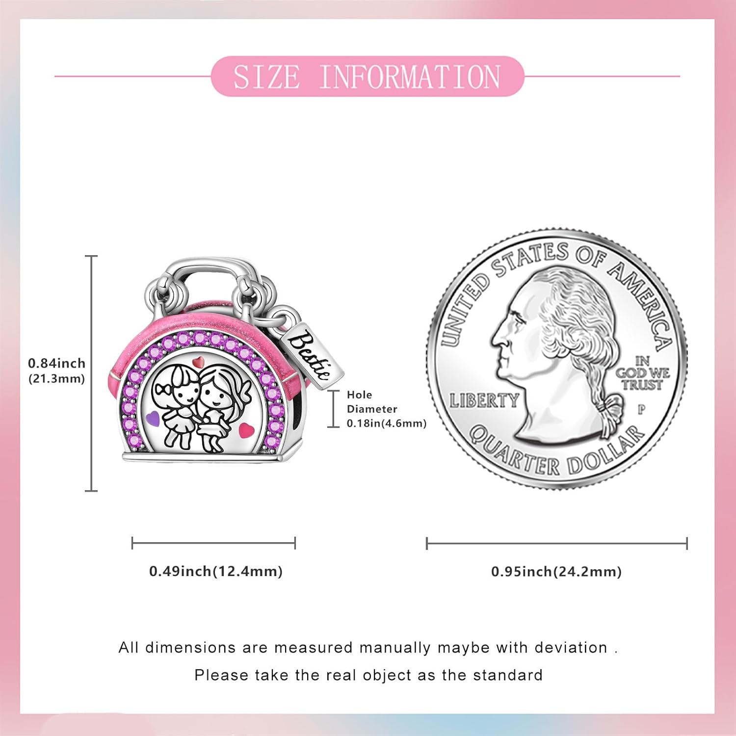 925 Sterling Silver Bead Charm for Pandora Bracelets and Necklaces,Pink Bow Cherry Butterfly Pendant Bead Charms Jewelry Present Valentines Gifts for Wife/Girlfriend Women - Image 5