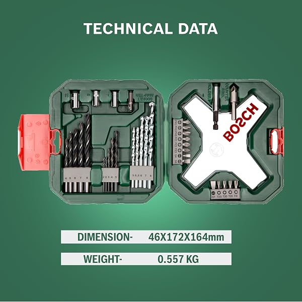 Bosch Set da 34 Pezzi di punte e bit avvitamento in titanio X-Line (per legno, pietra e metallo, accessori trapano) - 4