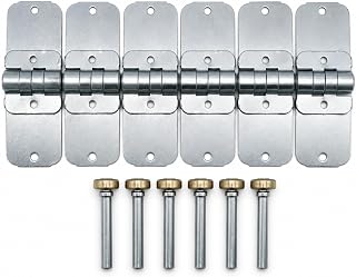 6 Pack Roll Up Door End Hinge with 1 Inch Steel Roller Pin, Heavy Duty Steel End Hinge Assembly for Freight Trailer Box Truck Cargo Door, TG-69035 TG-61174 Style