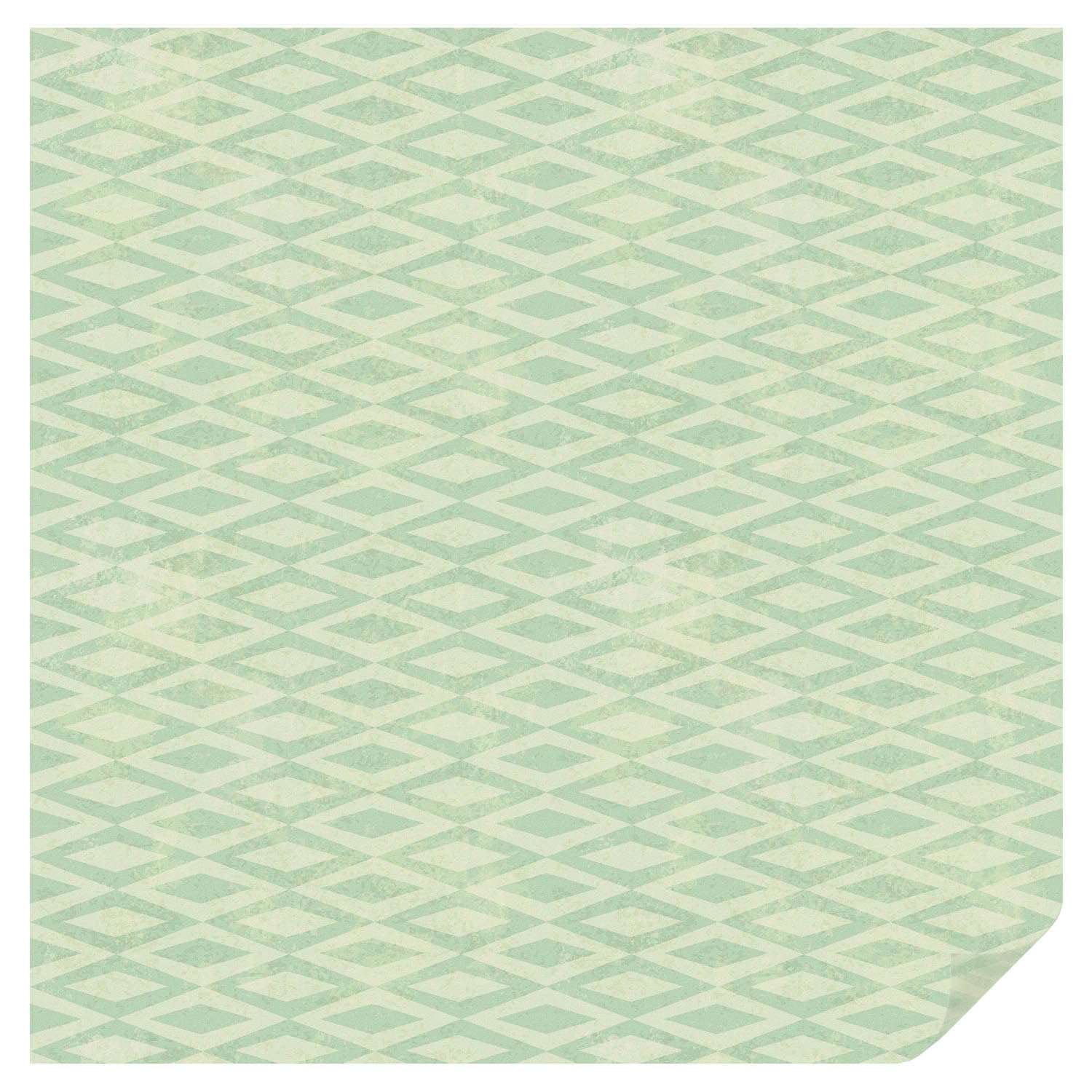 Film vitrail 100x100cm autocollant losanges verts translucide