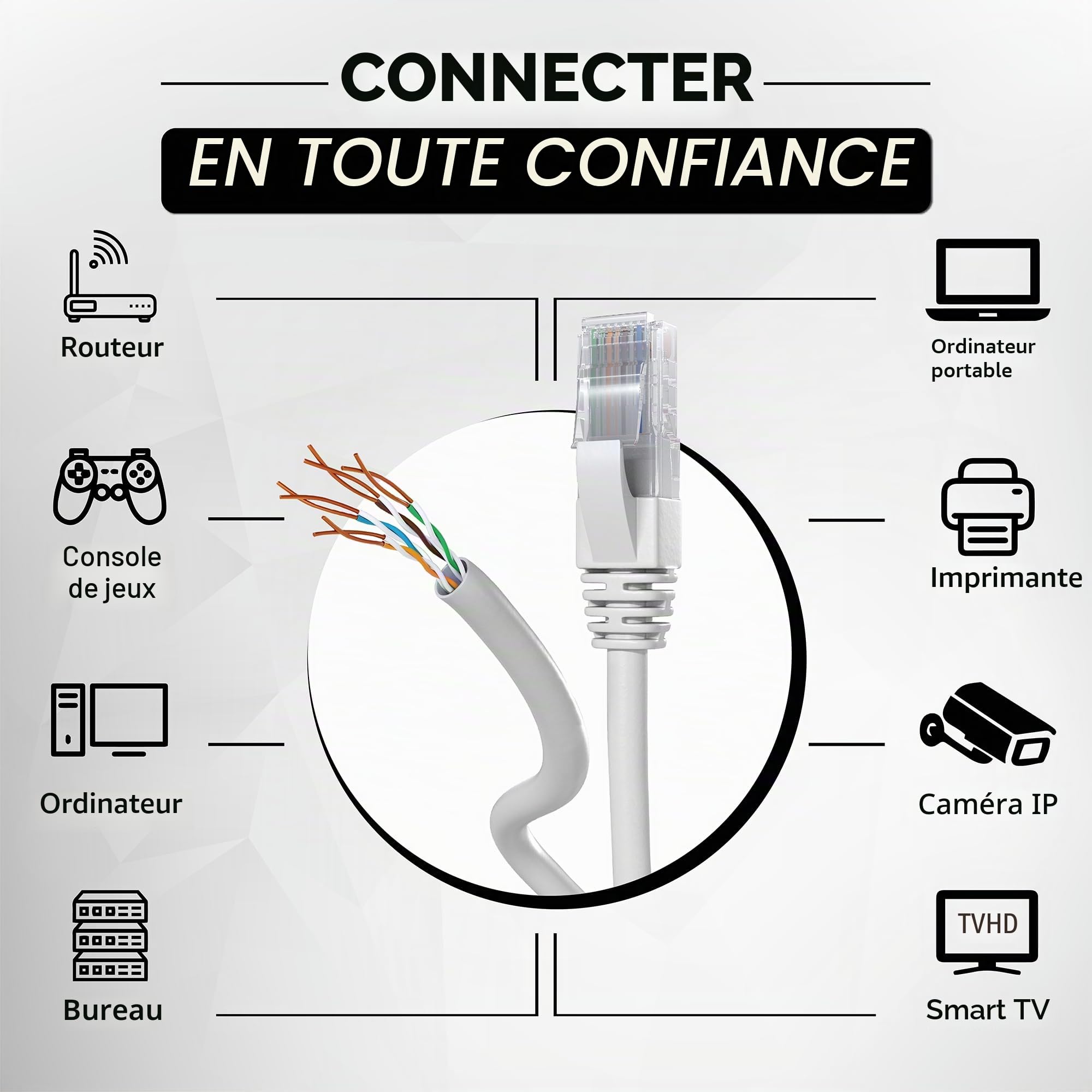 Mr. Tronic Vrac Câble Ethernet 305m, Bulk Reseau LAN Cat 5E Haut Debit Pour Internet Rapide 1 Gbps 100 MHz, Câble Ethernet AWG24, Cat5E en Vrac UTP CCA (305 Mètres, Gris)