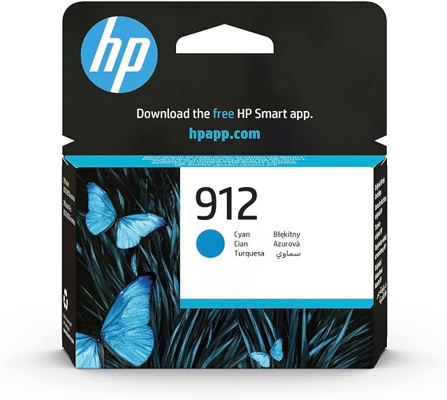 HP 3YL77AE 912 Original Ink Cartridge, Cyan, Single Pack