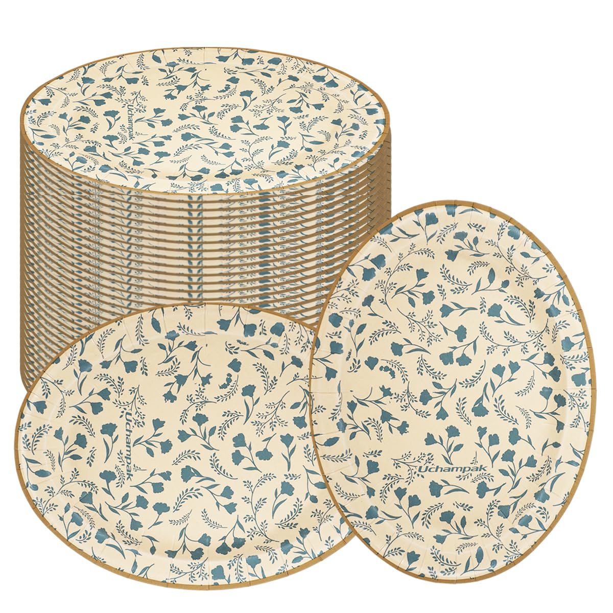 Paper Plates 26.5 × 23 cm, 50 Pack Oval Heavy Duty Disposable Paper Plates