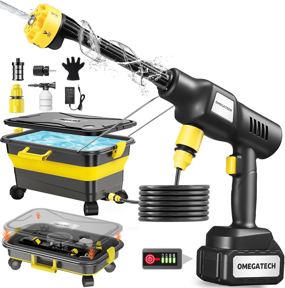 高圧洗浄機 20L折り畳みバケツ付きコードレス 充電式 Amazon | 【高圧洗浄機 20L折り畳みバケツ】国内洗浄店監修 8MPa