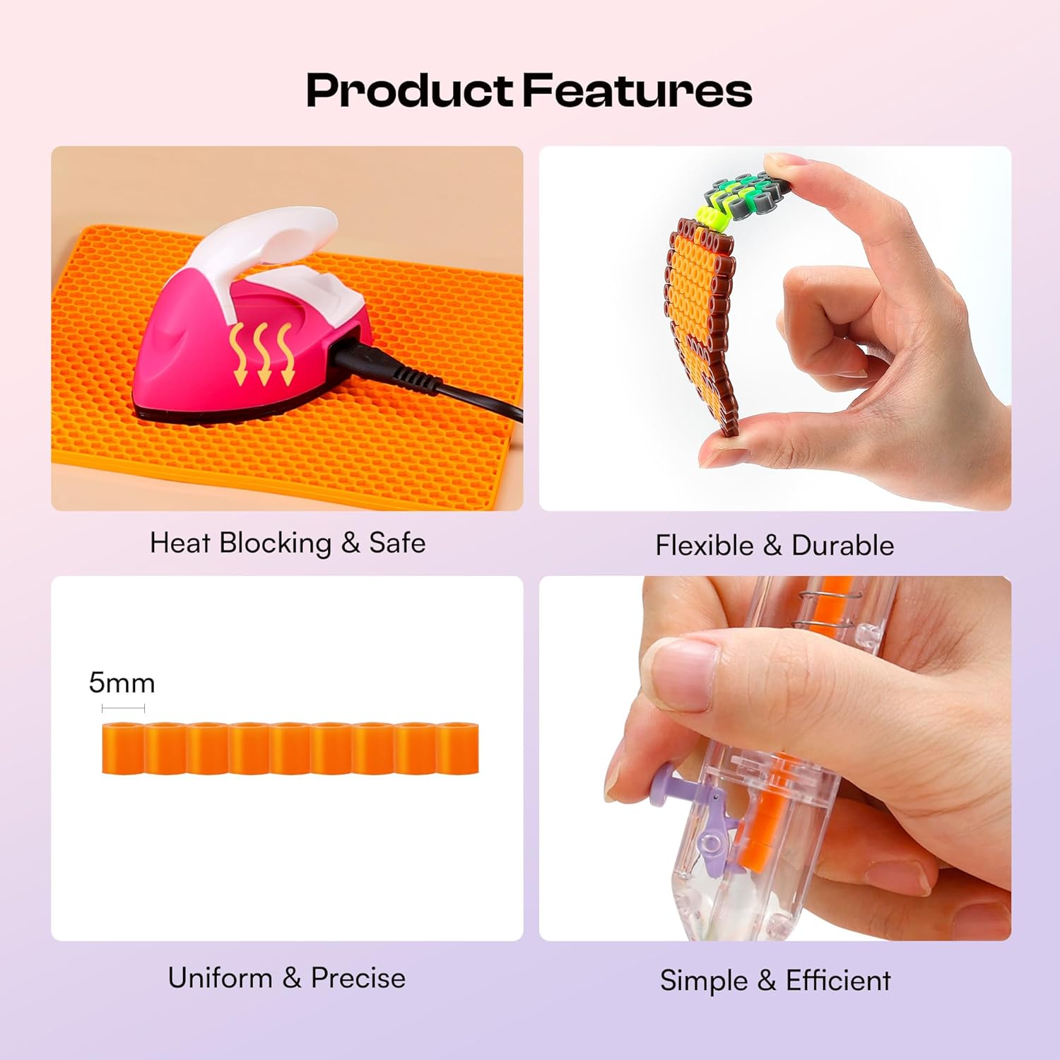 Caydo Fuse Beads Iron Kit with Fuse Bead Pen & App for Enthusiast, 10500pcs 36 Colors 5mm Complete Iron Beads for Kids Kit for Gift Holiday Home DIY Art & Craft Creative Projects