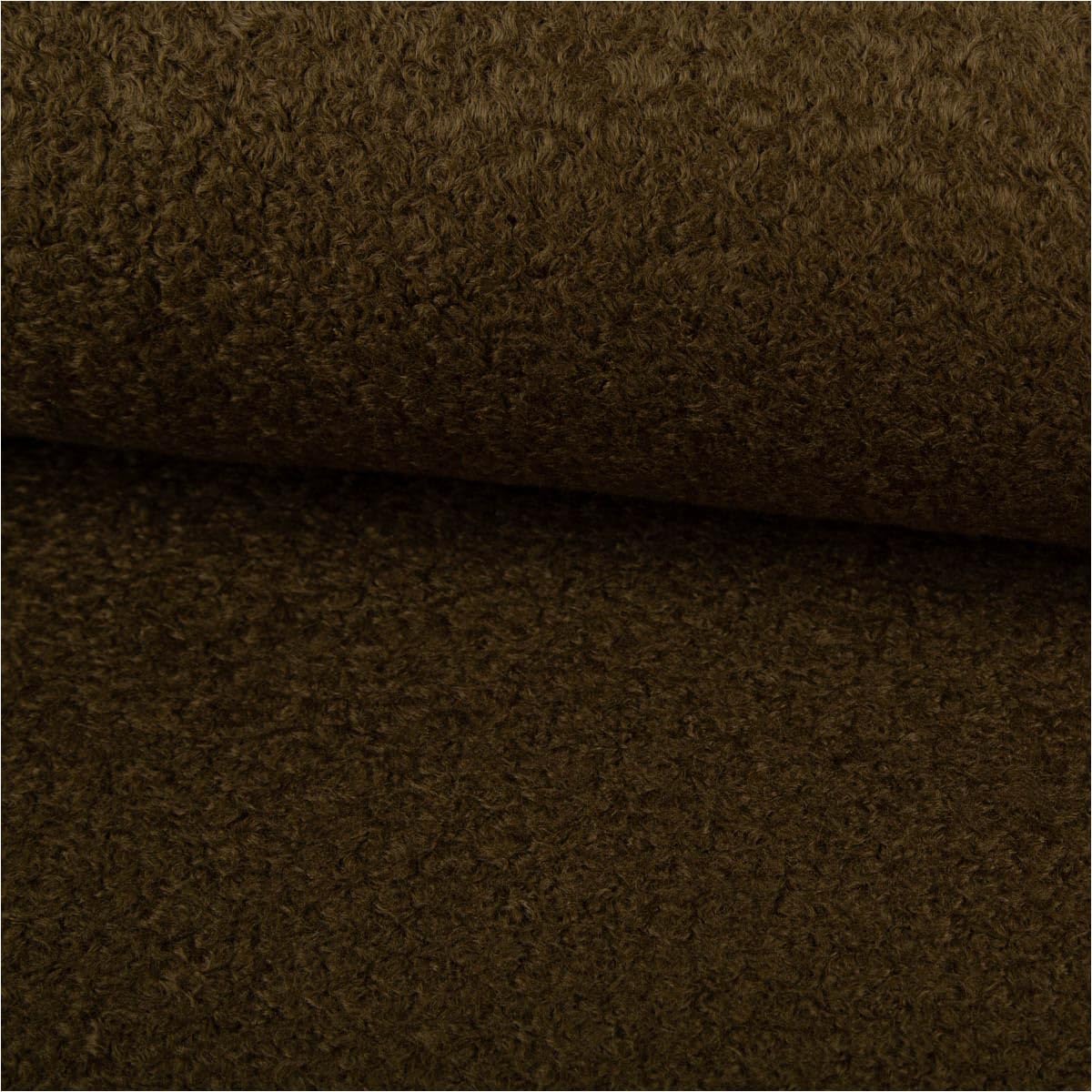 Teddy Fabric Bouclé Plain Khaki Green 150 cm Width Sold by the Metre Ideal for Sewing & DIY (150 cm Width)