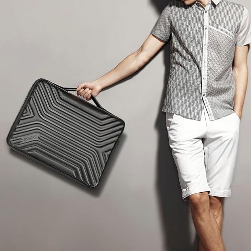 Miniatura 7 de DOMISO Funda para laptop de 15.6 pulgadas, a prueba de golpes, impermeable, suave, EVA, con asa, funda de transporte ligera para MacBook, Dell, HP,