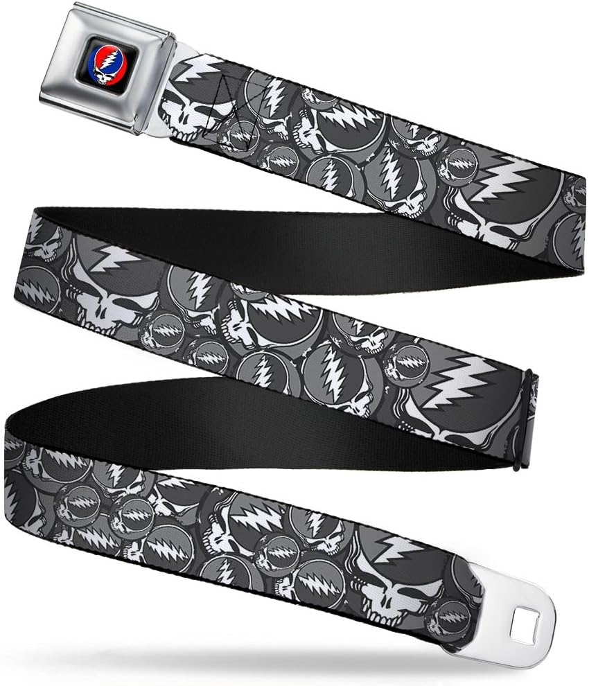 Buckle-Down Seatbelt Belt - Steal Your Face Stacked Gray - 1.0" Wide - 20-36 Inches in Length