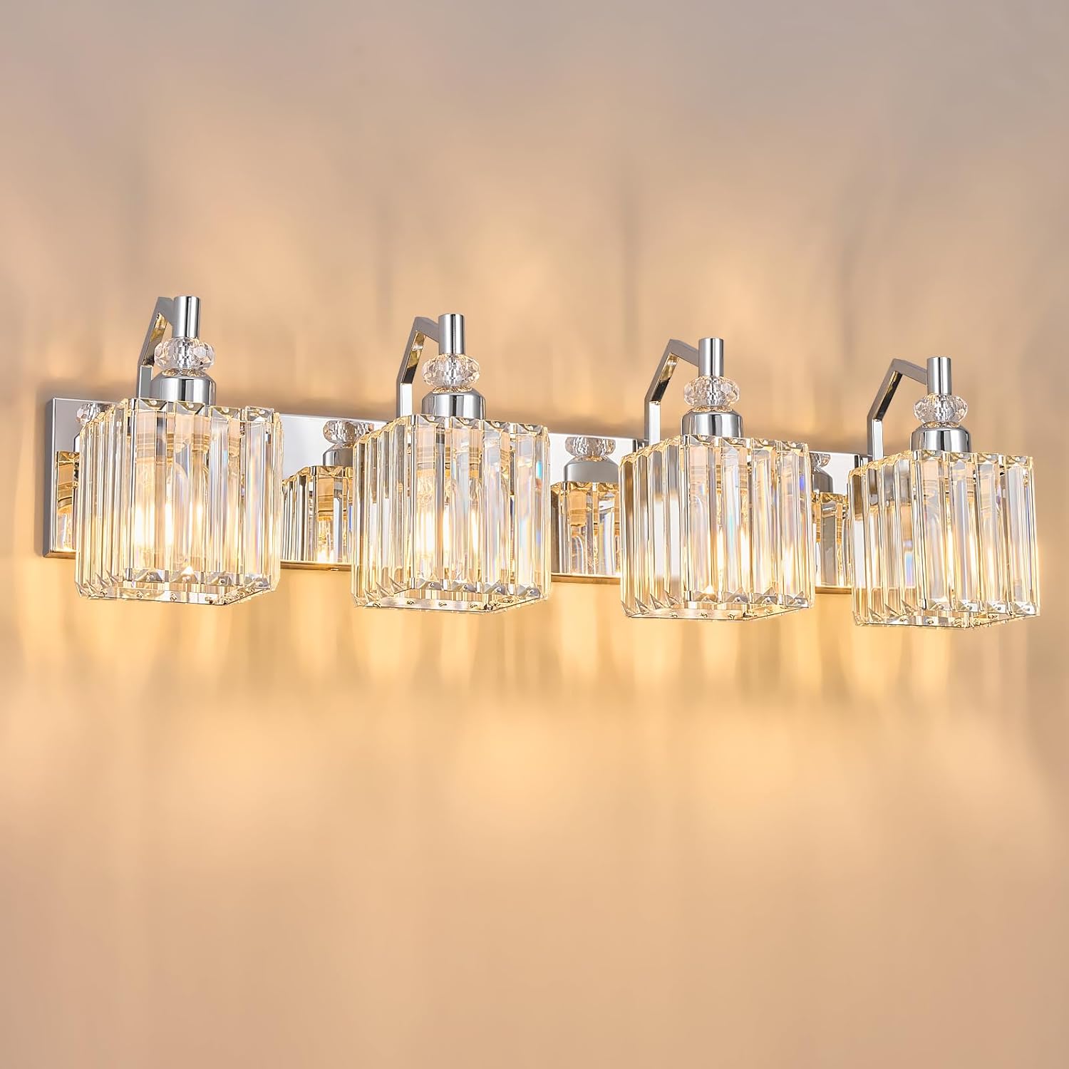 BBLLWJ 4 Light Bathroom Vanity Light Modern Vanity Light Chrome Bathroom Light Fixtures Over ...