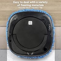 Vista 4 de Robot aspirador de limpieza húmeda, robot automático de trapeador de suelo con aspiradora de agua y trapeador (negro) - Carga USB