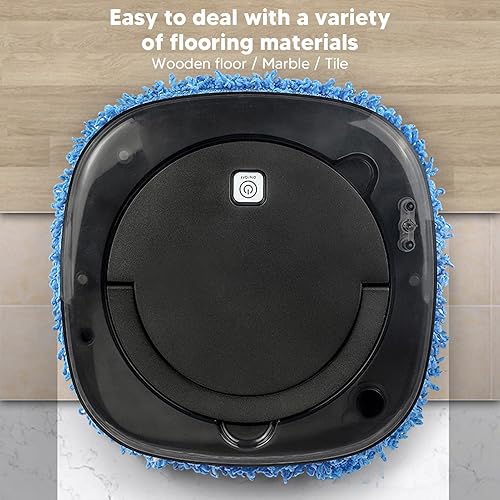 Miniatura 4 de Robot aspirador de limpieza húmeda, robot automático de trapeador de suelo con aspiradora de agua y trapeador (negro) - Carga USB