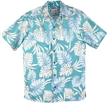 17530　ハワイ製　メンズ　アロハシャツ　水色 17530ハワイ製メンズアロハシャツ水色